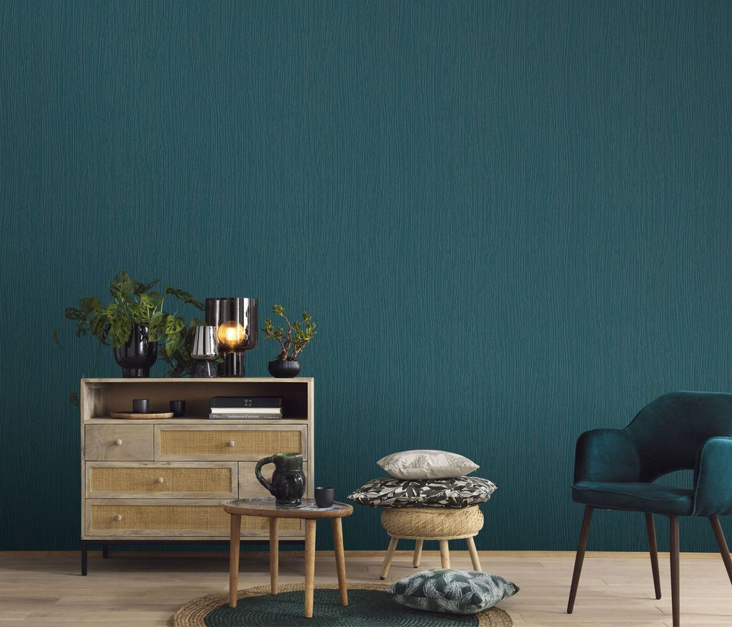 Guido Maria Kretschmer 10028-19 Fashion for walls Wandtapete Uni Petrol Tapete