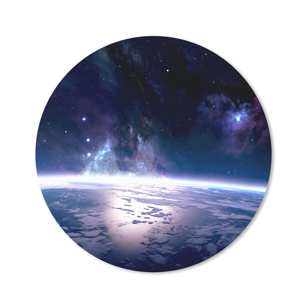 MuchoWow Mauspad Mousepad Erde - Sterne - Weltraum 30x30 cm - Mousepads - Maus Mat - Pad - Mausunterlage - Tischunterlage - Schreibtischmatten