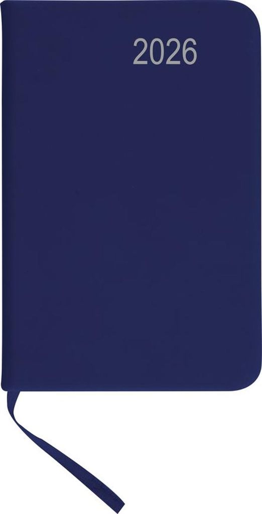 A blue diary with the year 2026 printed on it.