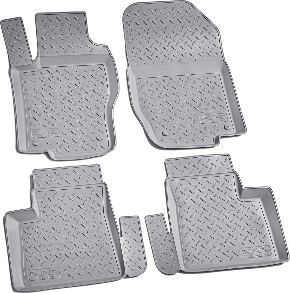 3D Gummi Fussmatten für MERCEDES ML-Klasse W164 | 2005-2011 | grau mit Rand