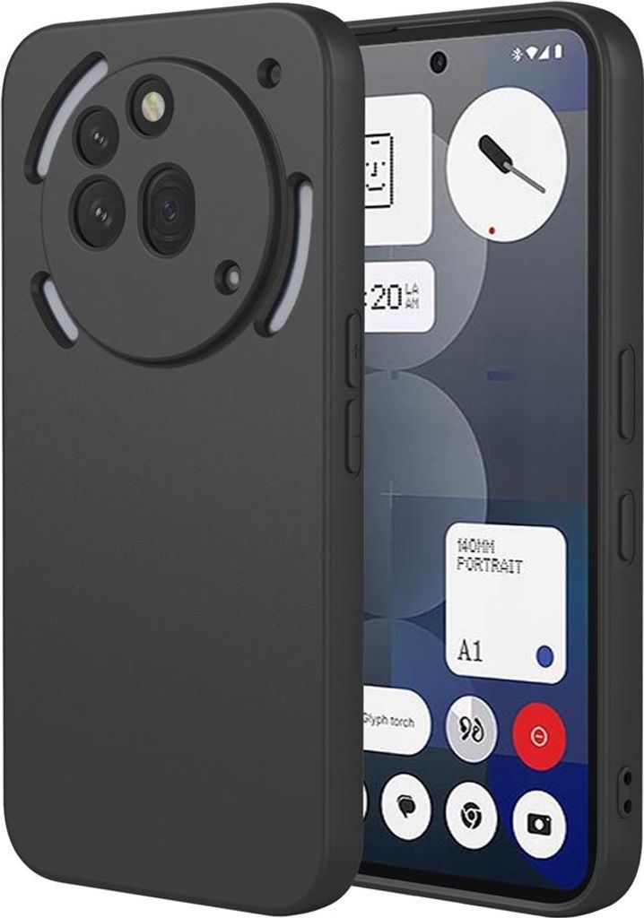 Hülle für Nothing Phone (3a) Pro - Phonesta Soft Silk Silikon Back Cover - Schwarz