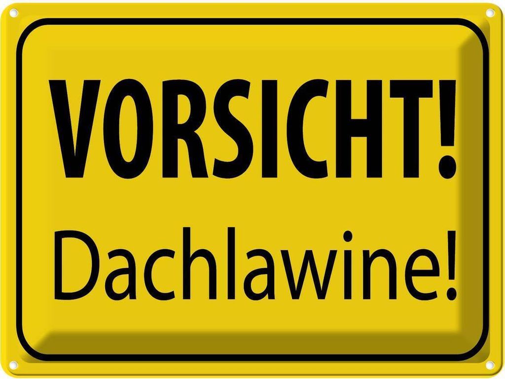 vianmo Blechschild 30x40 cm Vorsicht Dachlawine Warn Warnschild Hinweisschild Sicherheit