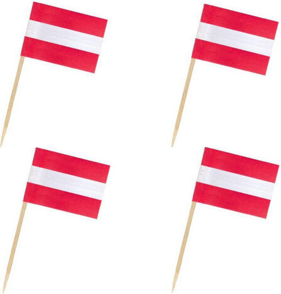 2500x Flaggenpicker Fahnenpicker Deko-Picker Land 'Österreich'