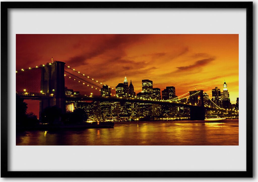 Bild 70x50 MDF-Rahmen Wandkunst Bridge-Architektur