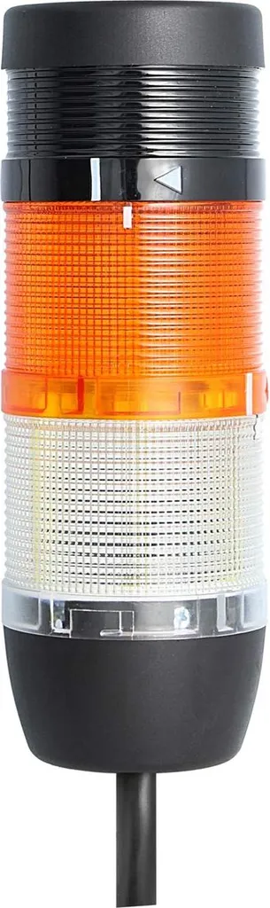 Colonna segnaletica STEX24 bianca-gialla, 70 mm, 24 V CA/CC, luce LED fissa con cicalino, cavo da 10,0 metri, SS70-B2/24 166 Volume