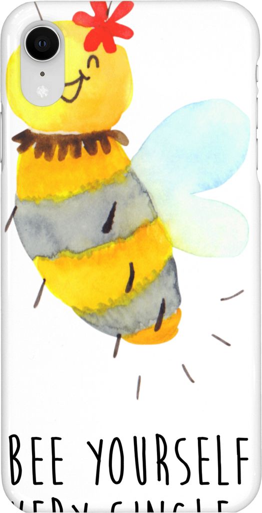 Mr. & Mrs. Panda Iphone XR Handyhülle Biene Blume - Weiß - Geschenk, Handy Case, Premium Kunststoff