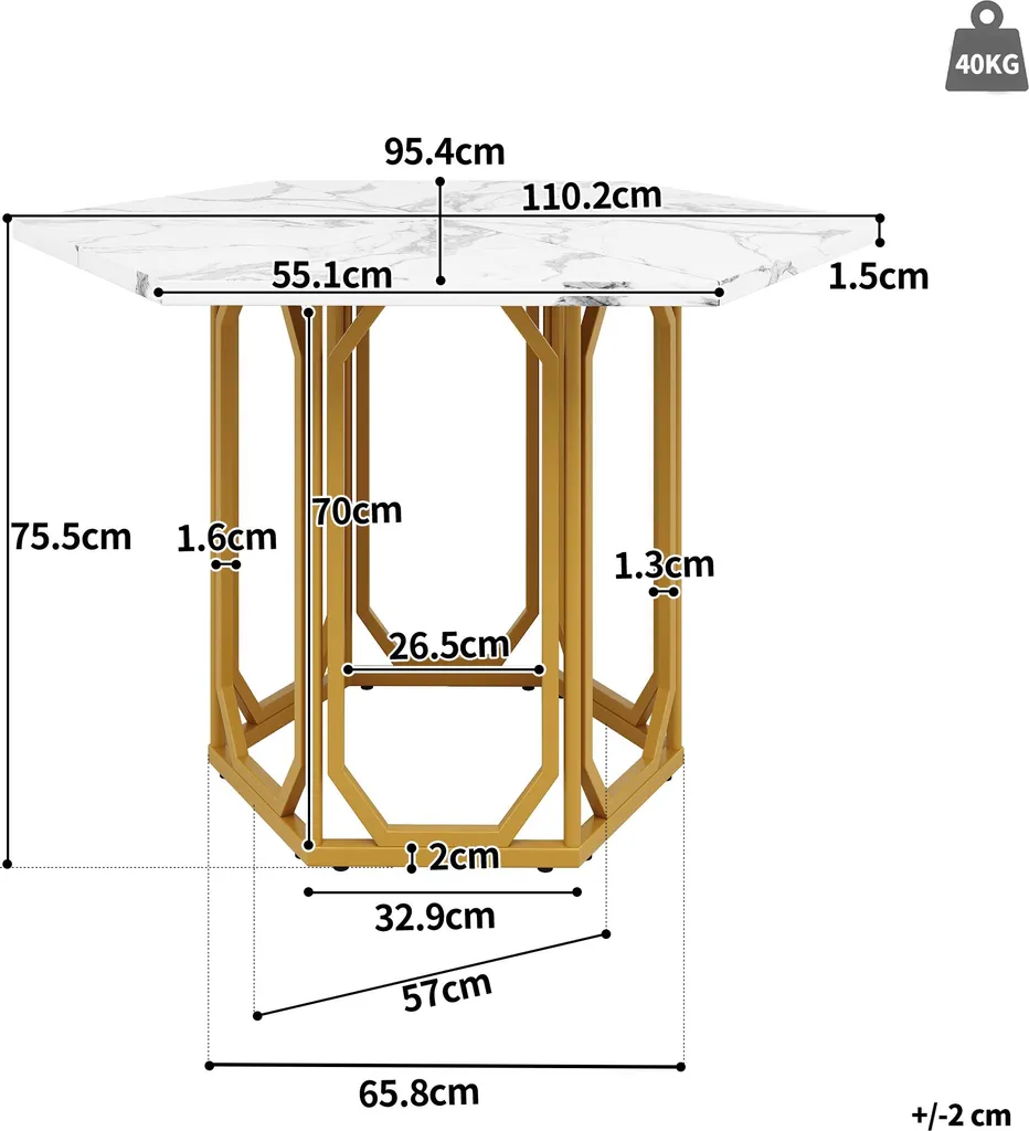 Petite Table à Manger Hexagonale Stable pour Optimiser les Espaces Déco