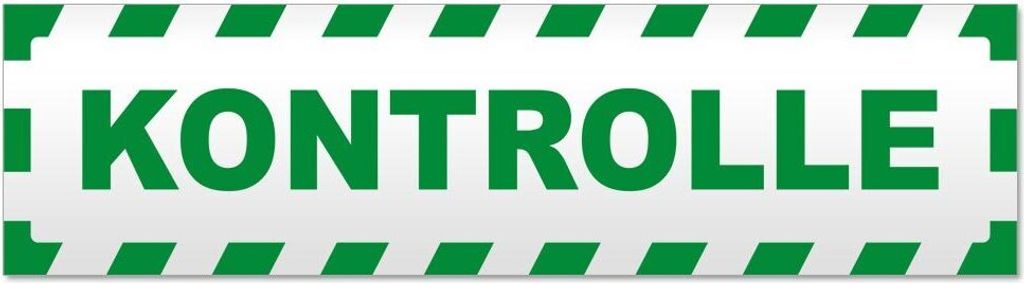 Kiwistar - Autoaufkleber - Grün - 20 x 5,3 cm - Kontrolle gestreift - Hinweis Aufkleber Sticker für Auto, Kfz, Fahrrad, PKW, LKW