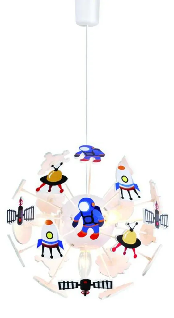 Lustre suspension pour chambre d'enfant, grand luminaire bleu D35