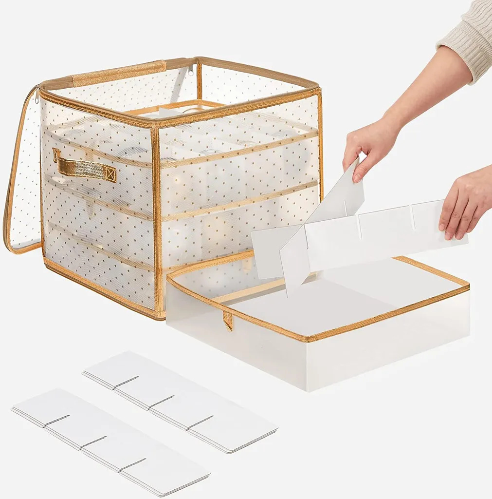 Boîte pour boules de Noël grand format avec compartiments ajustables
