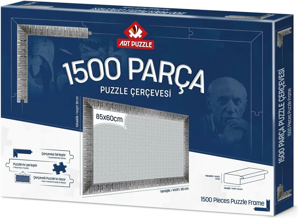 Encadrement pour puzzle 85x60 cm Argenté - Support Mural Design de Qualité