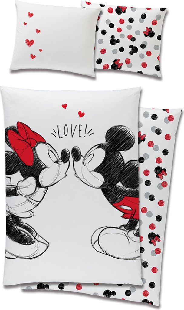 Detská posteľná bielizeň Minnie a Mickey Mouse Love Obrázok produktu 