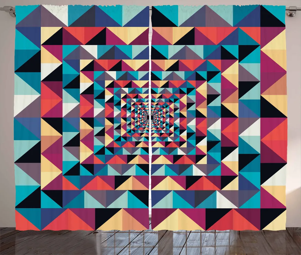 Rideau décoratif pour grandes fenêtres de salon 280x225cm multicolore