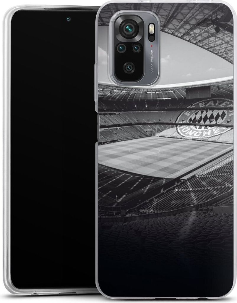 DeinDesign Slim Hülle für Xiaomi Redmi Note 10S Silikon Case Ultra Dünn Handyhülle FC Bayern München FCB Stadion