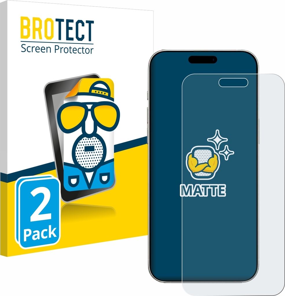 2x BROTECT Schutzfolie für Apple iPhone 16 Plus Displayschutz Displayschutzfolie Folie Matt Entspiegelungsfolie