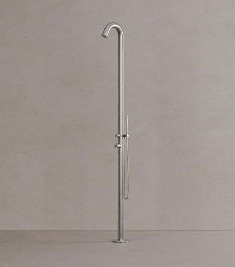 Sined | Gartendusche Alghero - 229 Cm - Edelstahl Aisi 316L - Hochwertig - Wetterfest - Flexibel