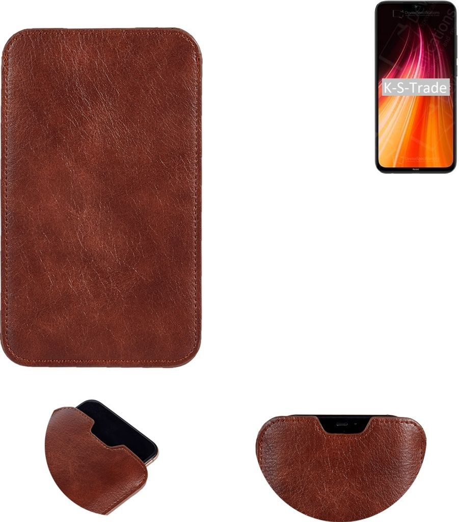 K-S-Trade Schutzhülle Handyhülle kompatibel mit Xiaomi Redmi Note 8T Handytasche Kunstleder Sleeve in braun