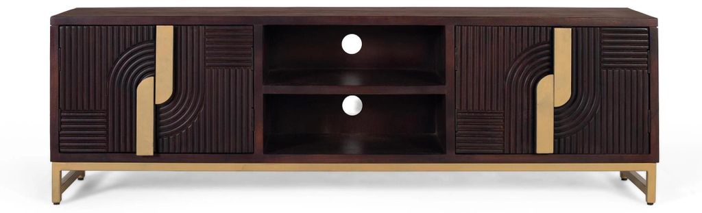 TV-Möbel, Mangoholz und Metallbogen, 57 cm x 180 cm x 42 cm Giner y Colomer