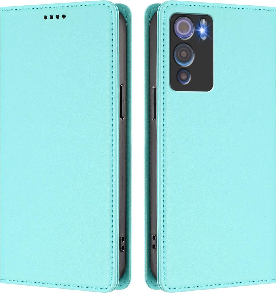 Handyhülle für Doogee N60 Pro, Kunstleder Klapphülle Stoßfeste Magnetische Hülle mit Ständer Türkis