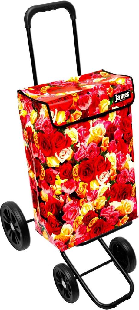 James Einkaufstrolley - ROSY - stabiler Einkaufswagen mit individuellem Design - einfarbig: rot in Ausführung: Quattro-4Raeder