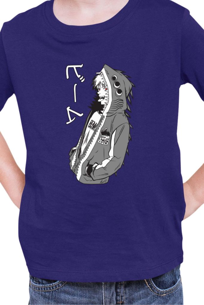 Kinder T-Shirt Manga Japan Anime Comics Animation Chainsaw Anime manga Man 02, 3-4 Jahr - 104 / Dunkelblau