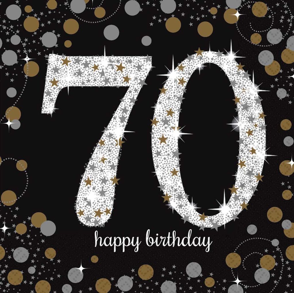 amscan Servietten Sparkling Celebration 70 schwarz/silber 33x33cm 16 Stück