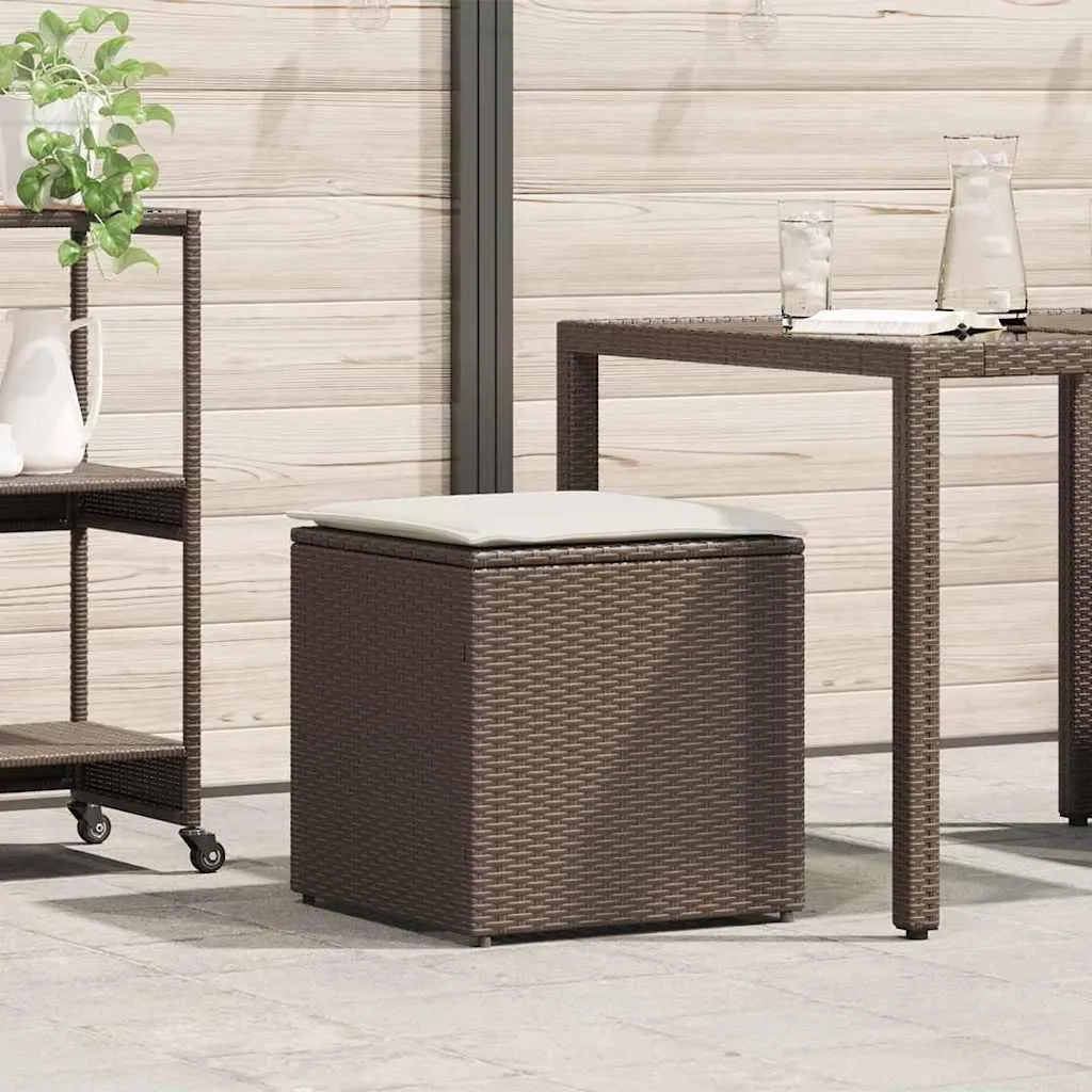 BEI CLORIS Scatola per cuscini con contenitore marrone 50 x 50 x 50 cm Poly-Rattan - Scatole da giardino Nuovo2940007 1pacco