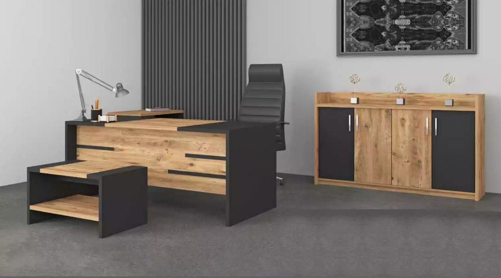 Büromöbel Set Büro Garnitur Schreibtisch Schrank Stil Modern Neu 4tlg.