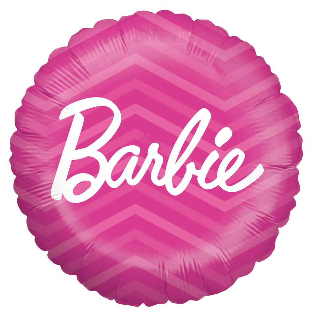 Folienballon Barbie pink rund ø45 cm für Kindergeburtstag Produktbild 