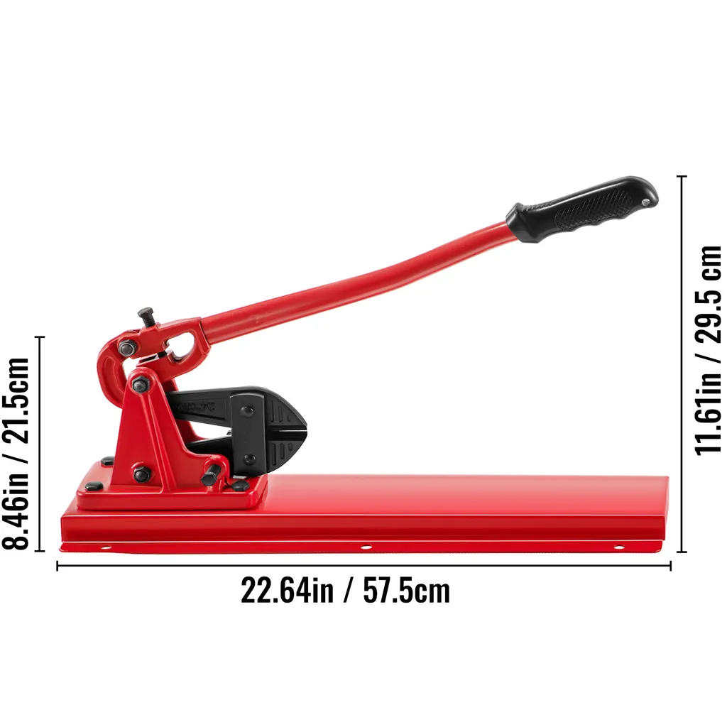 Pinza a crimpare da banco VEVOR, 24 pollici, pinza a crimpare per funi metalliche con crimpatrice, testa tagliabulloni per cavi, pinza a crimpare da banco, 1/16-3/16 pollici, ghiere in alluminio/rame, cavo da banco, acciaio legato, pinza a crimpare, pinza a crimpare per funi metalliche da 1/2 pollici, Fe - 8