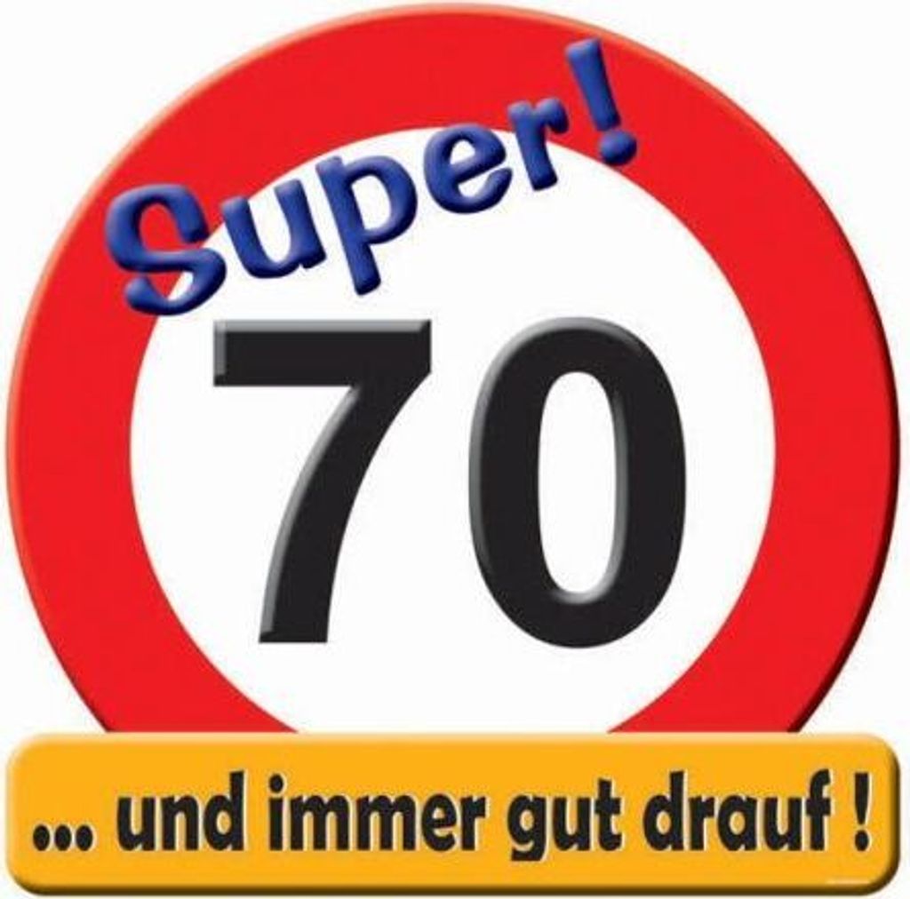 1 Riesenschild " Super  70 D: 50Cm Pappe 70.Geburtstag Produktbild 