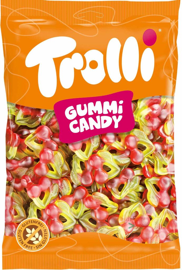 Ovocné želé Trolli čerešne (1kg XL balenie) Obrázok produktu 