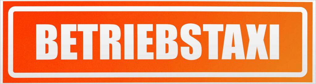Betriebstaxi invertiert Magnetschild Schild magnetisch - 20cm Neonorange - Magnetfolie für Auto PKW Kfz