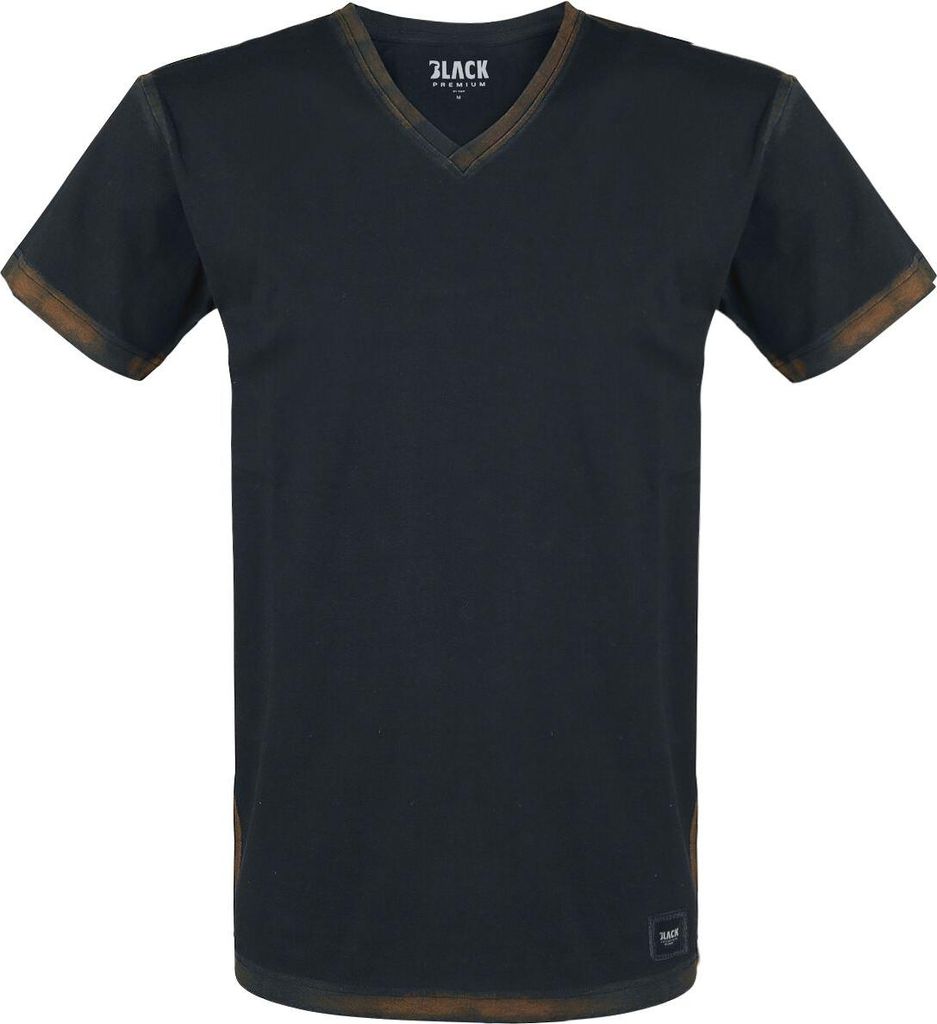 Black Premium by EMP Herren schwarzes Basic T-Shirt im Rusty-Style 5XL