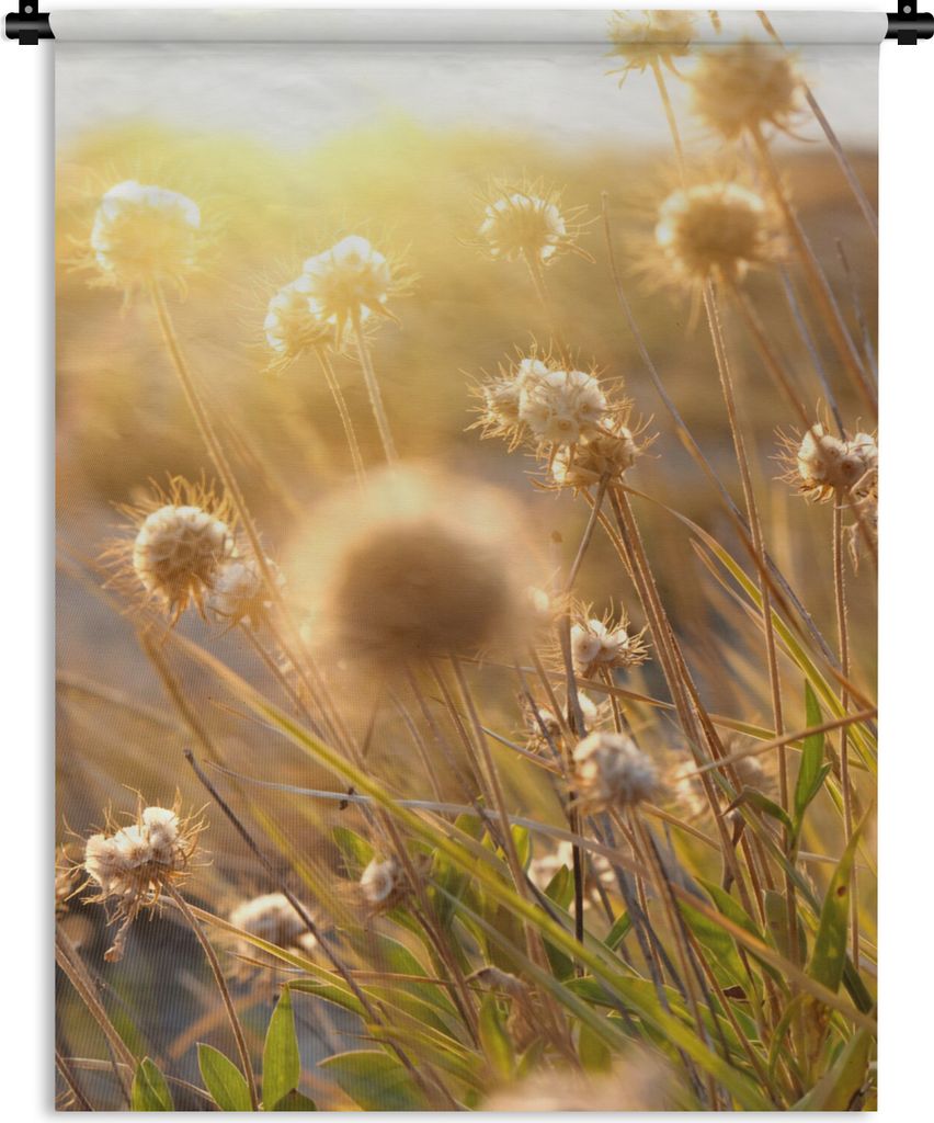 MuchoWow Wandteppich Wandbehang Pflanzen - Natur - Blumen - Sonne - Horizont 150x200 cm Tapisserie Dekoration Wandtuch - Wandaufhängung - Moderner