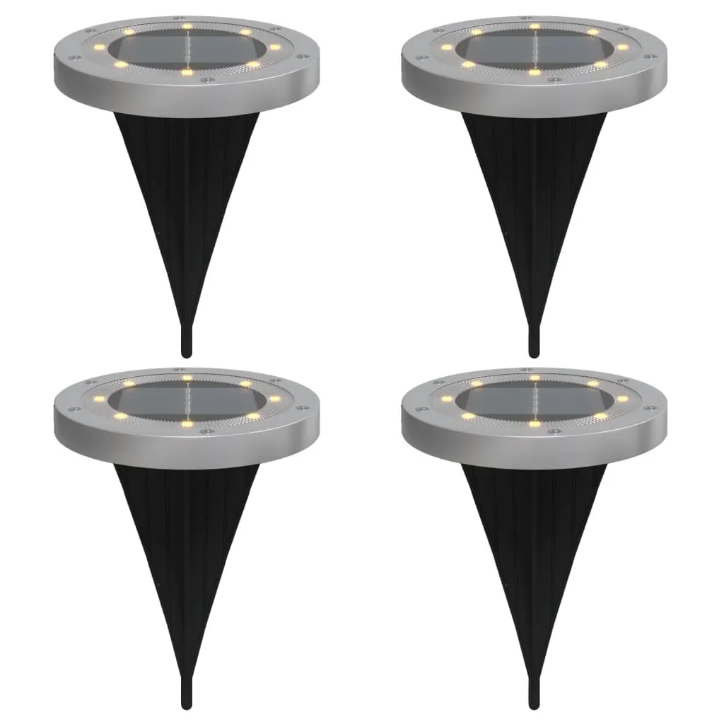 Set 4 Faretti Solari Esterno Bianco Caldo - Arredo Giardino Premium