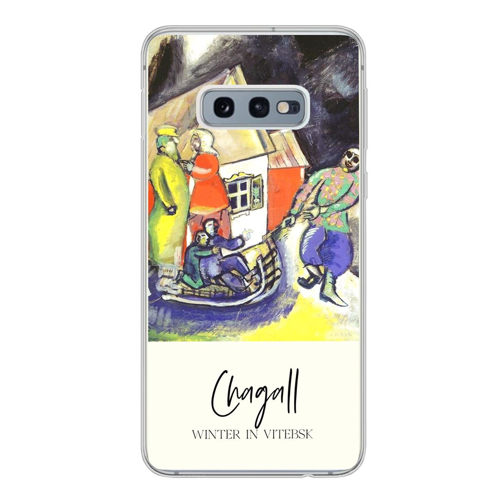 MuchoWow Handyhülle Schutzhülle Hülle für Samsung Galaxy S10e Winter in Witebsk - Chagall Silikon Softcase Handy Hülle - Handy