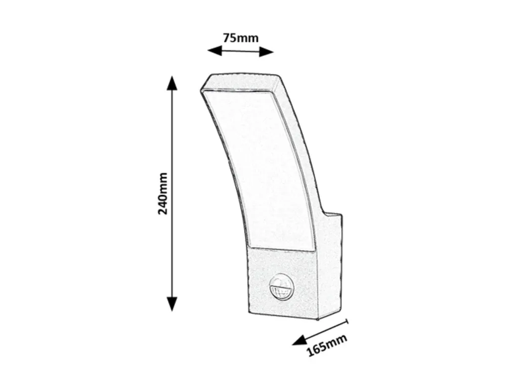 Lampe murale extérieure avec détecteur de mouvement LED 12W Gris Anthracite - 4