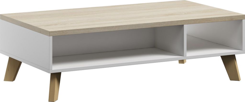 Furniture24 Couchtisch Kaffetisch Sofatisch Lotta Briliant Weiß