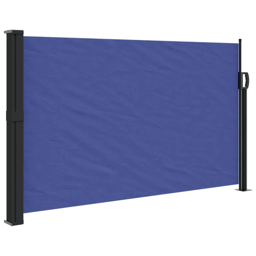 Store latéral extensible bleu 120x500 cm - Paravent extérieur rétractable