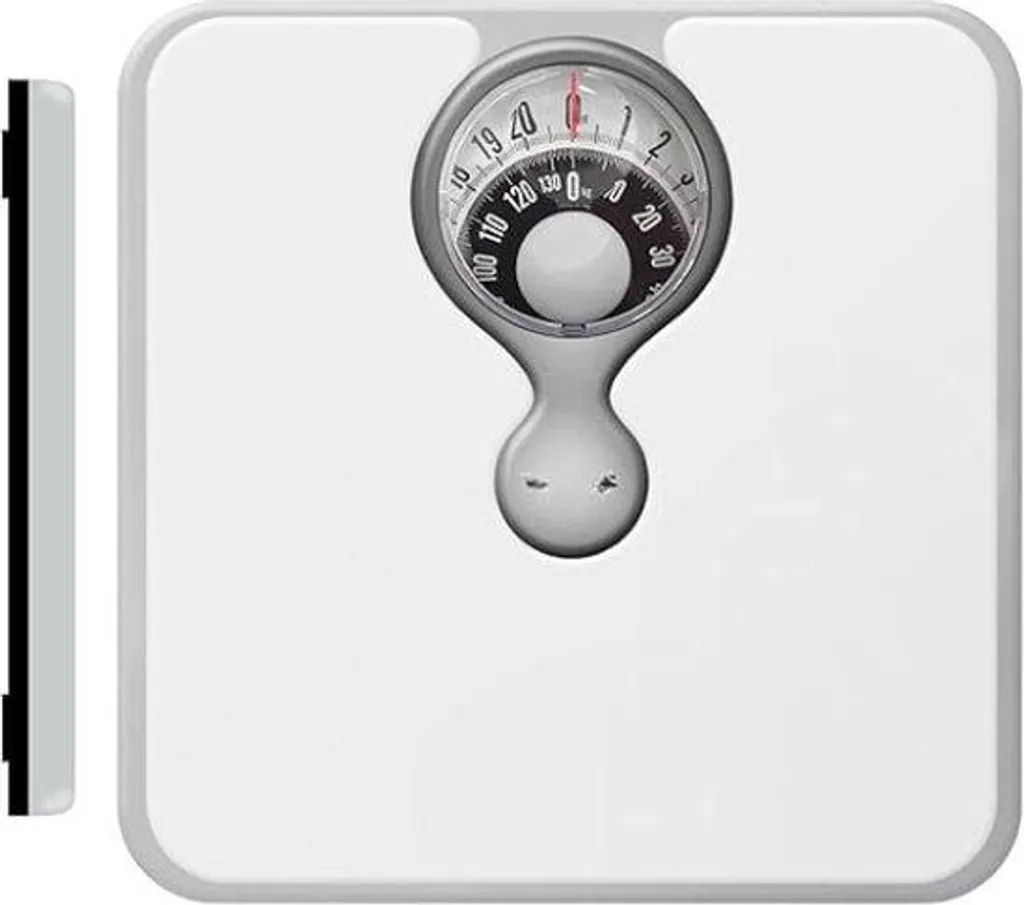 Pèse-personne numérique et analogique rétro avec plateau en acier inox