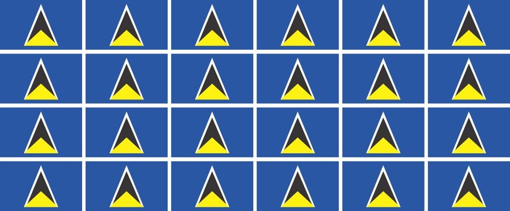 Mini Aufkleber Set - Pack glatt - 33x20mm - selbstklebender Sticker - St Lucia - Flagge / Banner / Standarte fürs Auto, Büro, zu Hause und die Sc...