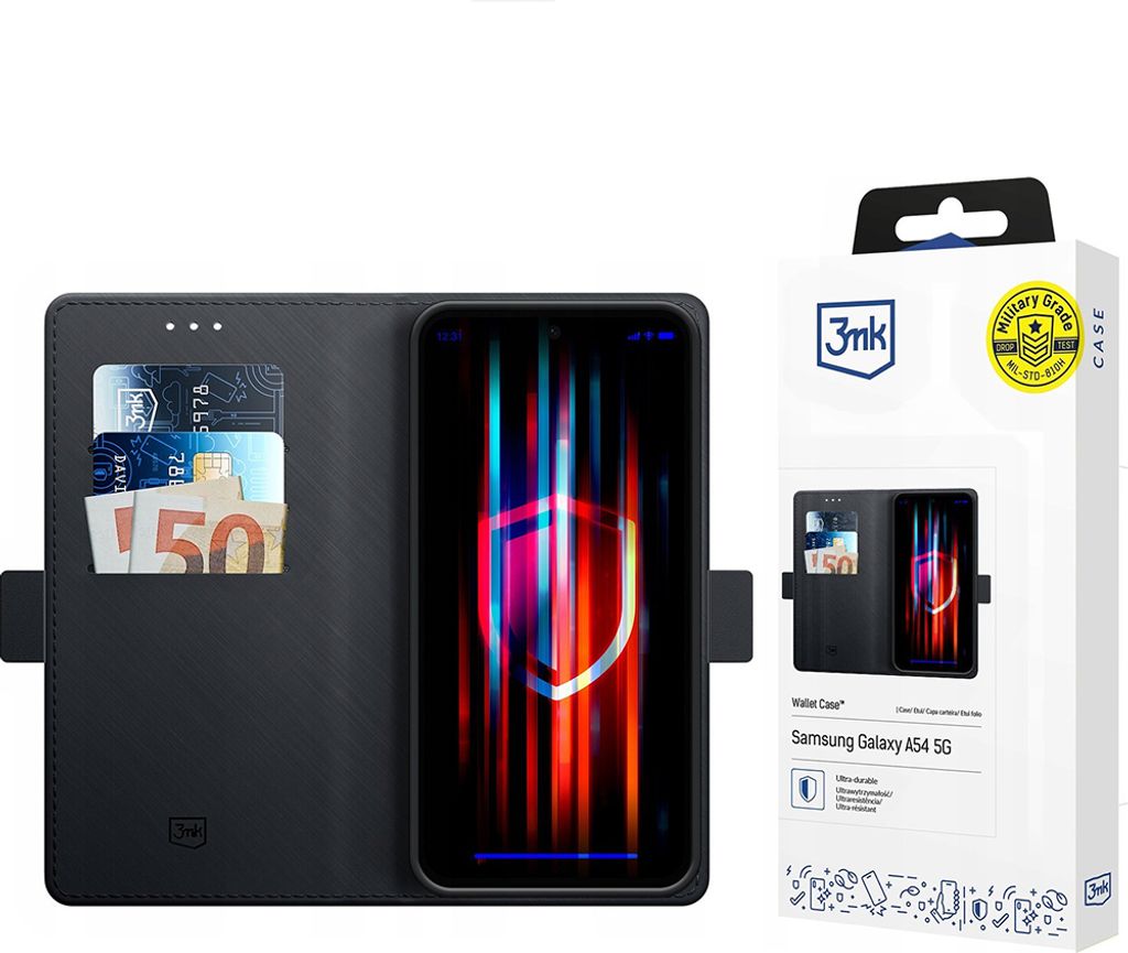 3MK Wallet Case, Geldbörsenhülle, Samsung, Galaxy A54 5G, 16,3 cm (6.4"), Schwarz