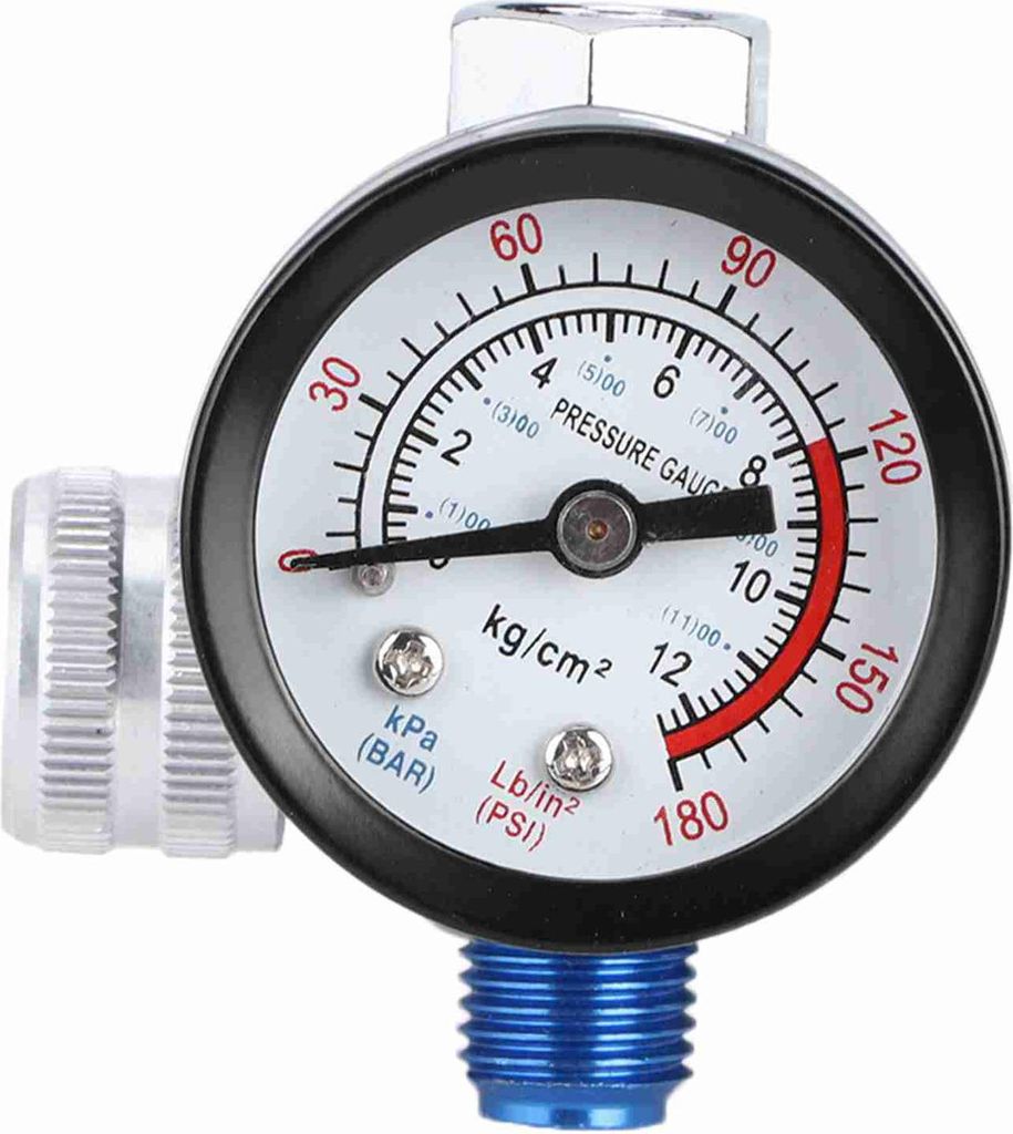 Luftdruckregler-Manometer Aluminiumlegierung Einstellbare Spritzpistole Druckluftwerkzeug G1/4