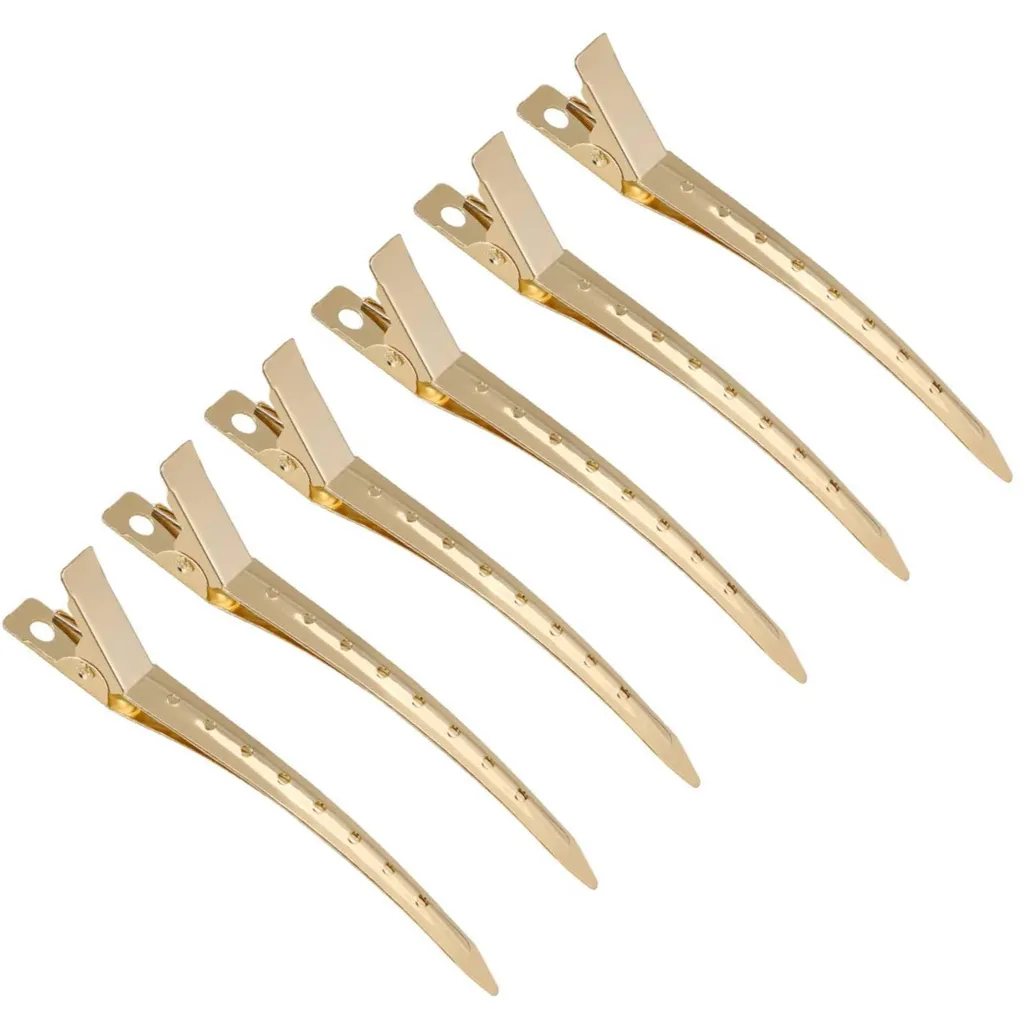 Pinces crocodile dorées pour cheveux, lot de 24 barrettes de coiffure