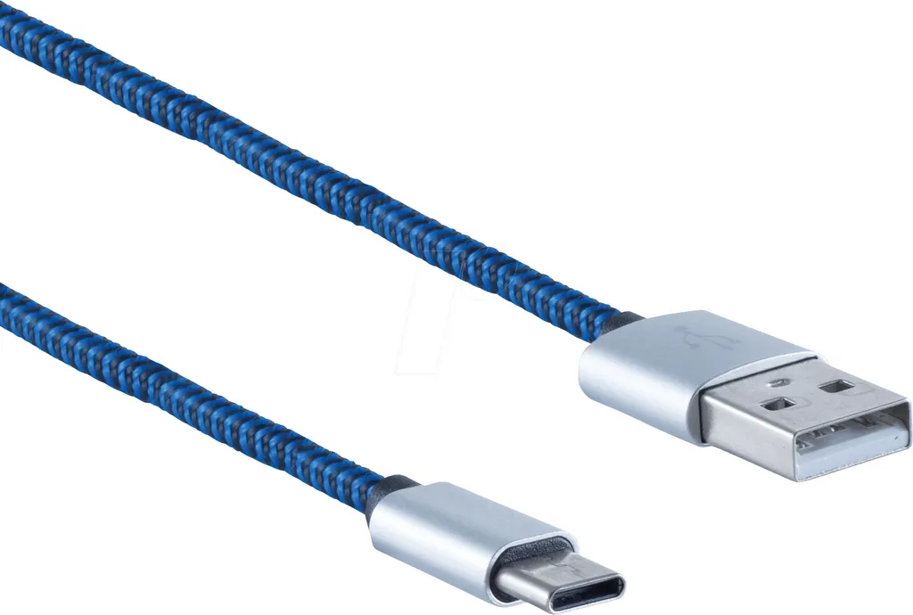 Câble USB Type C vers USB A 2.0 de 2 Mètres shiverpeaks BS14-50024 Bleu