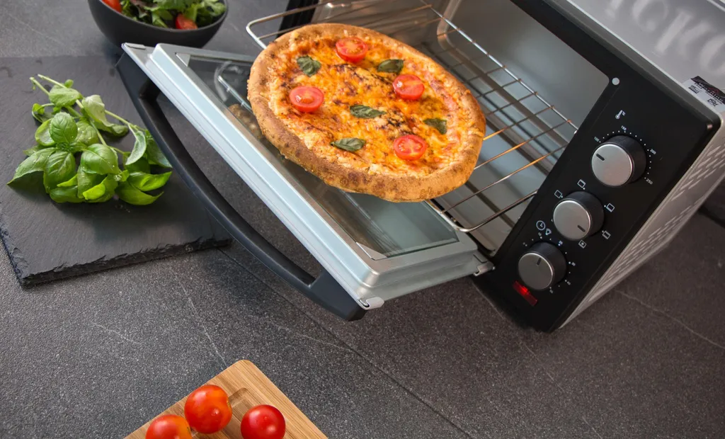 Steinborg Mini-four 25L 1600W Argent - Four à Pizza 3-en-1 Convection - 19