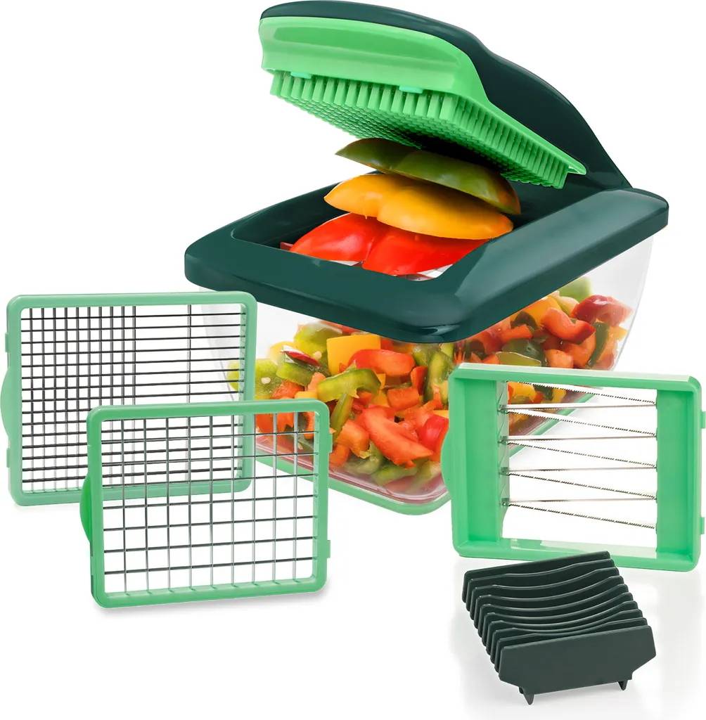 Genius Nicer Dicer Chef S Set Premium 7 Pièces Vert Coupe-Légumes
