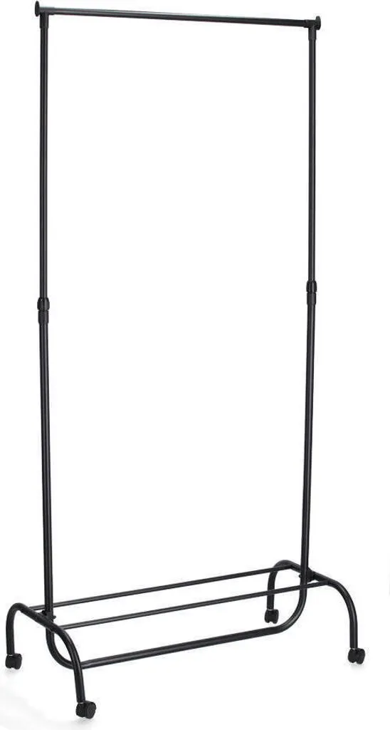 Portant réglable en hauteur portemanteau mobile télescopique métal et blanc