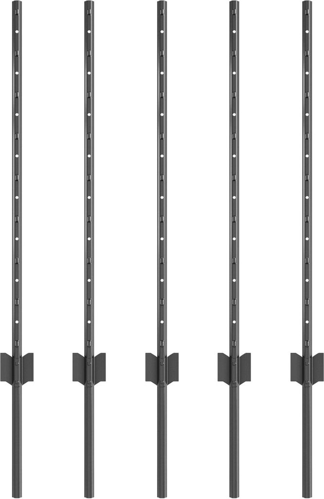 Zaunpfosten 5 Stück U-Profile Grau 80 cm Stahl, Zaunzubehör DesignMöbel Neu